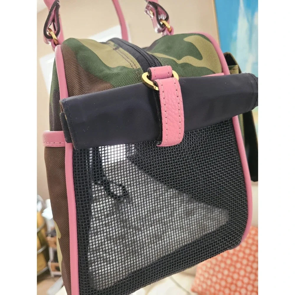 Petote Marlee Camo with Pink Stripe Pet Bag Purse Brand New W Tags
